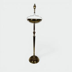 Standing Ashtray in Brass with Scrolled Handle and Covered | Modern Eye Gallery