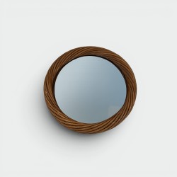 Round Twisted Rattan Mirror, Riviera Work, Circa 1960 | Modern Eye Gallery