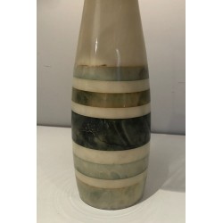 Marble Table Lamp with Coloured Marble Incrustations, French Work, circa 1970