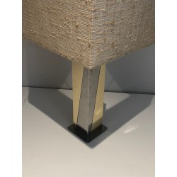 Chrome and Gilt Metal Table Lamp, French Work, circa 1970