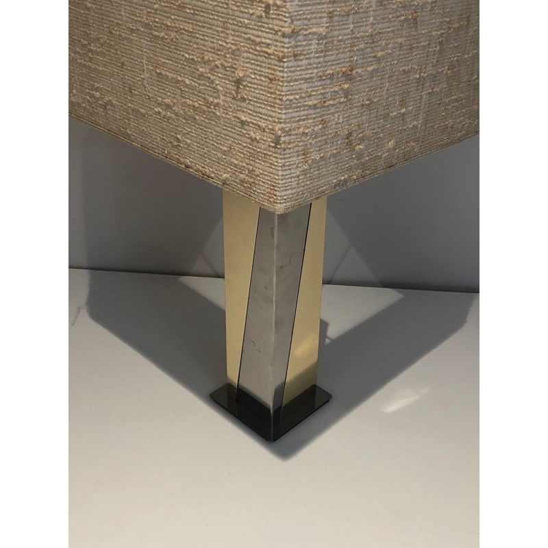Chrome and Gilt Metal Table Lamp, French Work, circa 1970