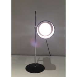 Adjustable Black Lacquered and Chrome Table Lamp, French Work, circa 1970