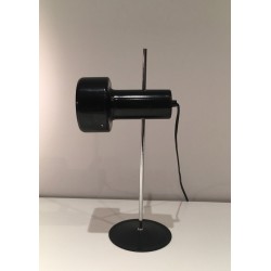 Adjustable Black Lacquered and Chrome Table Lamp, French Work, circa 1970