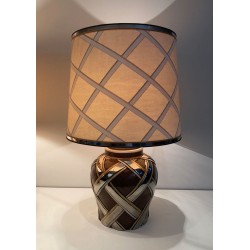 Important Pair of Ceramic Table Lamps, French Work, circa 1970
