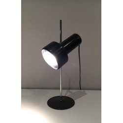 Adjustable Black Lacquered and Chrome Table Lamp, French Work, circa 1970
