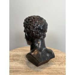 Bust of a Greek Man in the Antique Manner in Patinated Pla | Maison Barrois
