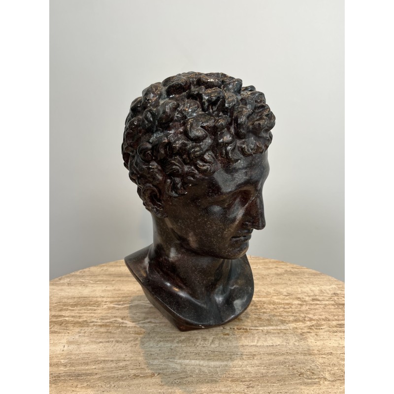 Bust of a Greek Man in the Antique Manner in Patinated Pla | Maison Barrois