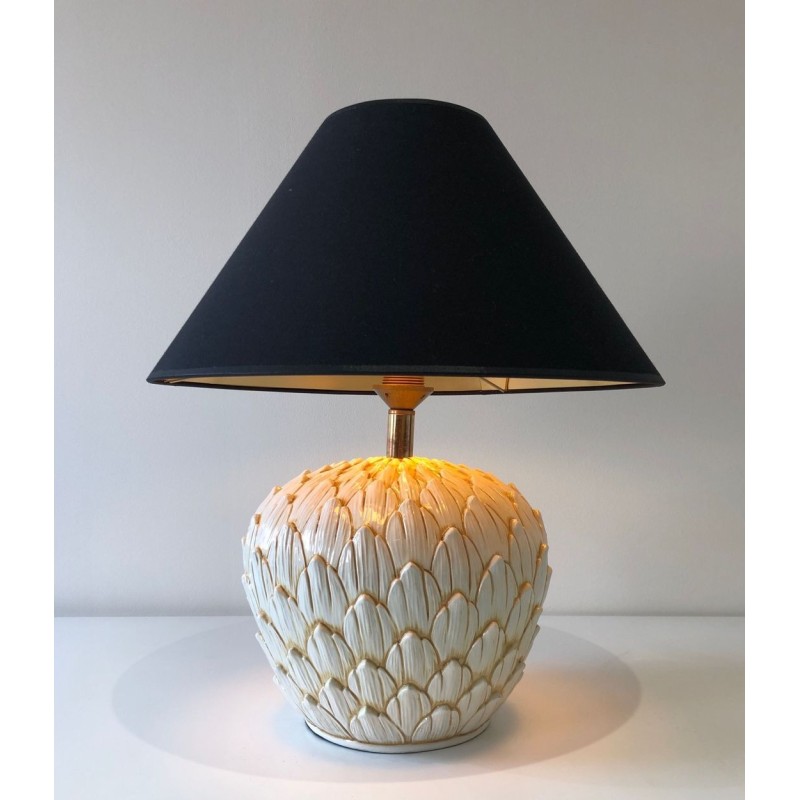 Artichoke Ceramic Table Lamp, French Work, circa 1970