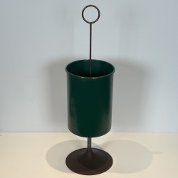 Green Lacquered Metal Umbrella Stand with Tulip Base and R | Maison Barrois