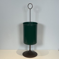 Green Lacquered Metal Umbrella Stand with Tulip Base and R | Maison Barrois