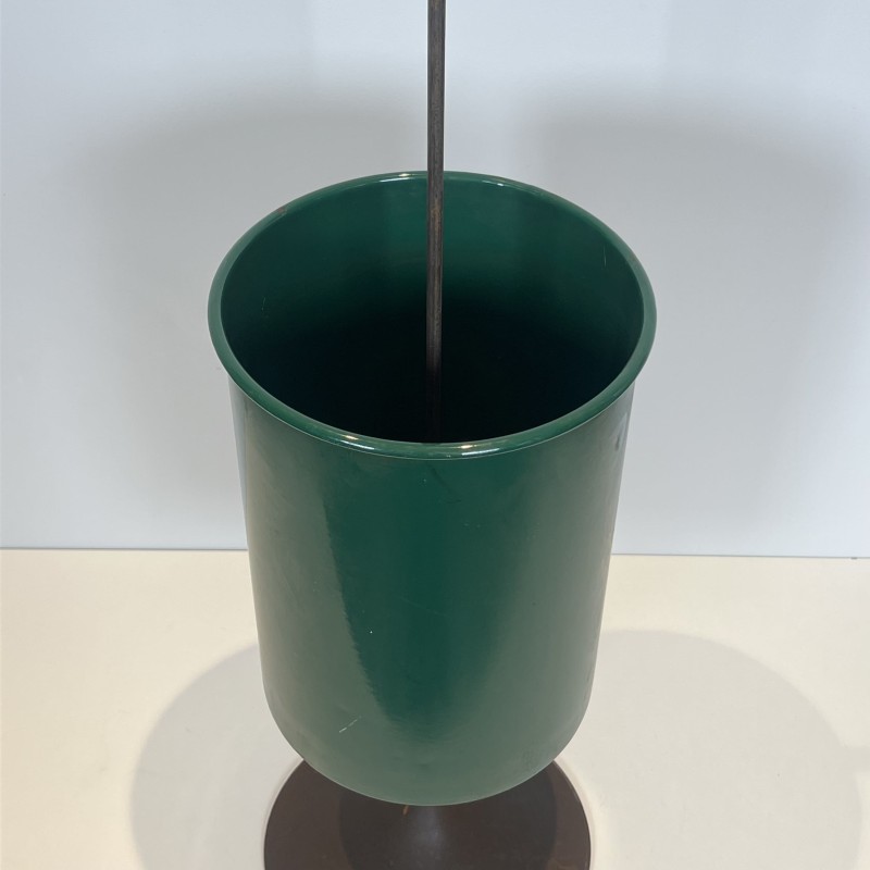 Green Lacquered Metal Umbrella Stand with Tulip Base and R | Maison Barrois