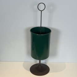 Green Lacquered Metal Umbrella Stand with Tulip Base and R | Maison Barrois