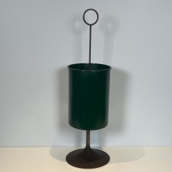 Green Lacquered Metal Umbrella Stand with Tulip Base and R | Maison Barrois