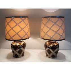 Important Pair of Ceramic Table Lamps, French Work, circa 1970