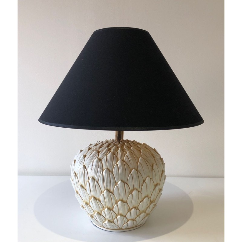 Artichoke Ceramic Table Lamp, French Work, circa 1970