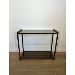 Console in Gunmetal Metal and Brass Fillets with Two Smoke | Maison Barrois