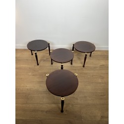 Set of Four Fan-Pivoting Nesting Tables in Mahogany with T | Maison Barrois
