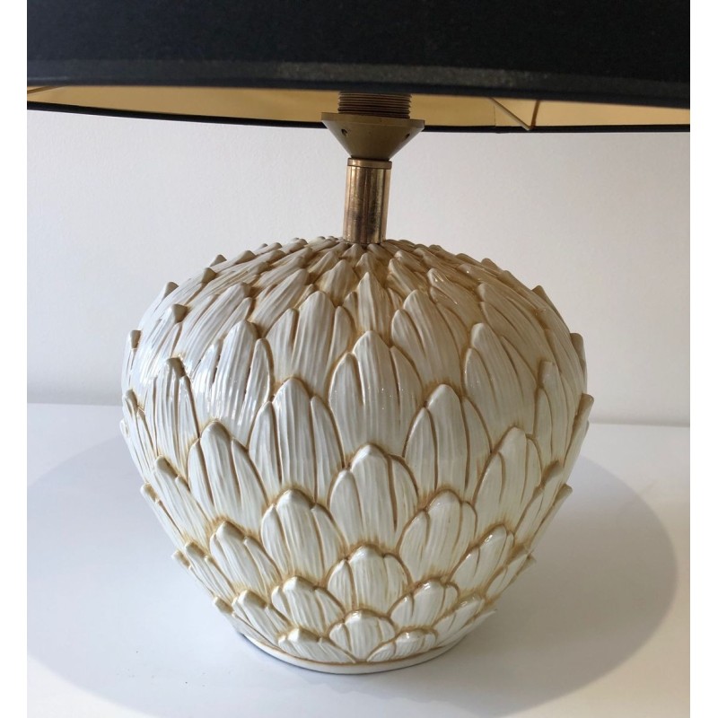 Artichoke Ceramic Table Lamp, French Work, circa 1970