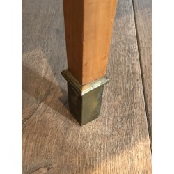 Cherrywood Coffee Table with Tapered Legs and Brass Sabots | Maison Barrois