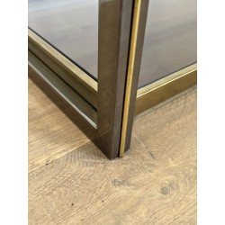 Console in Gunmetal Metal and Brass Fillets with Two Smoke | Maison Barrois