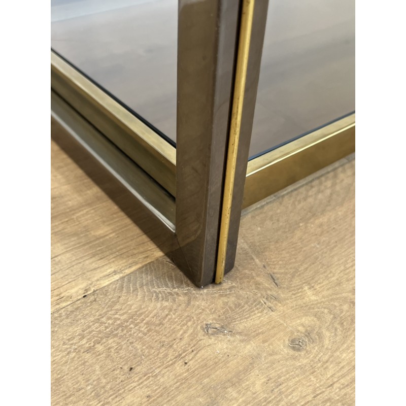 Console in Gunmetal Metal and Brass Fillets with Two Smoke | Maison Barrois