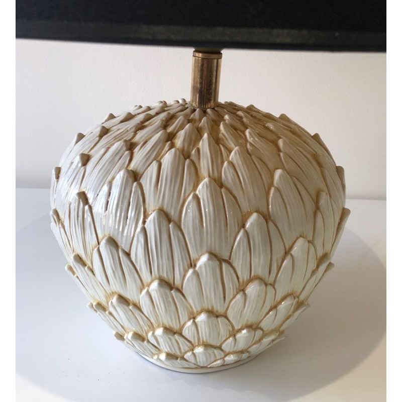 Artichoke Ceramic Table Lamp, French Work, circa 1970