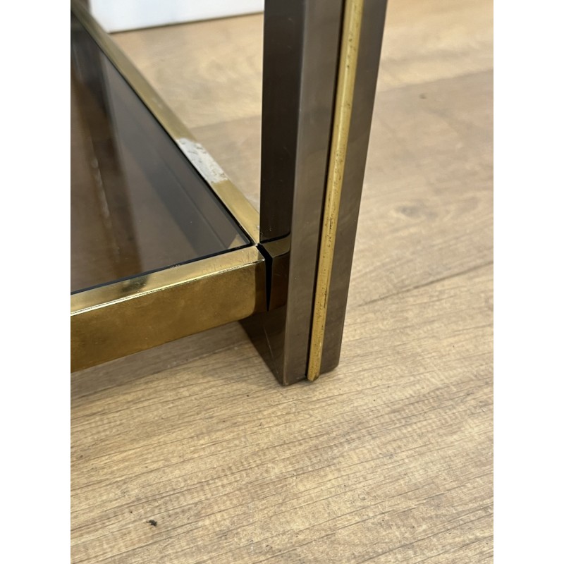 Console in Gunmetal Metal and Brass Fillets with Two Smoke | Maison Barrois
