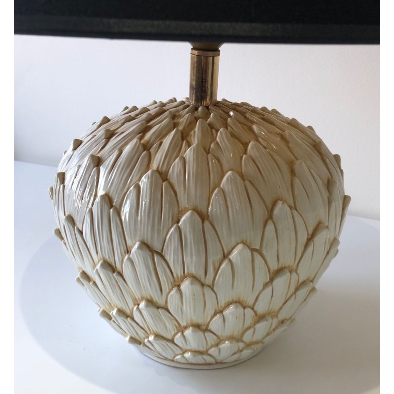 Artichoke Ceramic Table Lamp, French Work, circa 1970