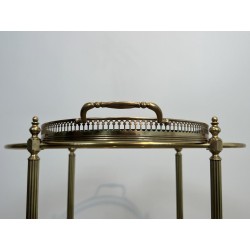 Oval Brass Bar Cart, Pinecone Finials, Bottle Holder and L | Maison Barrois