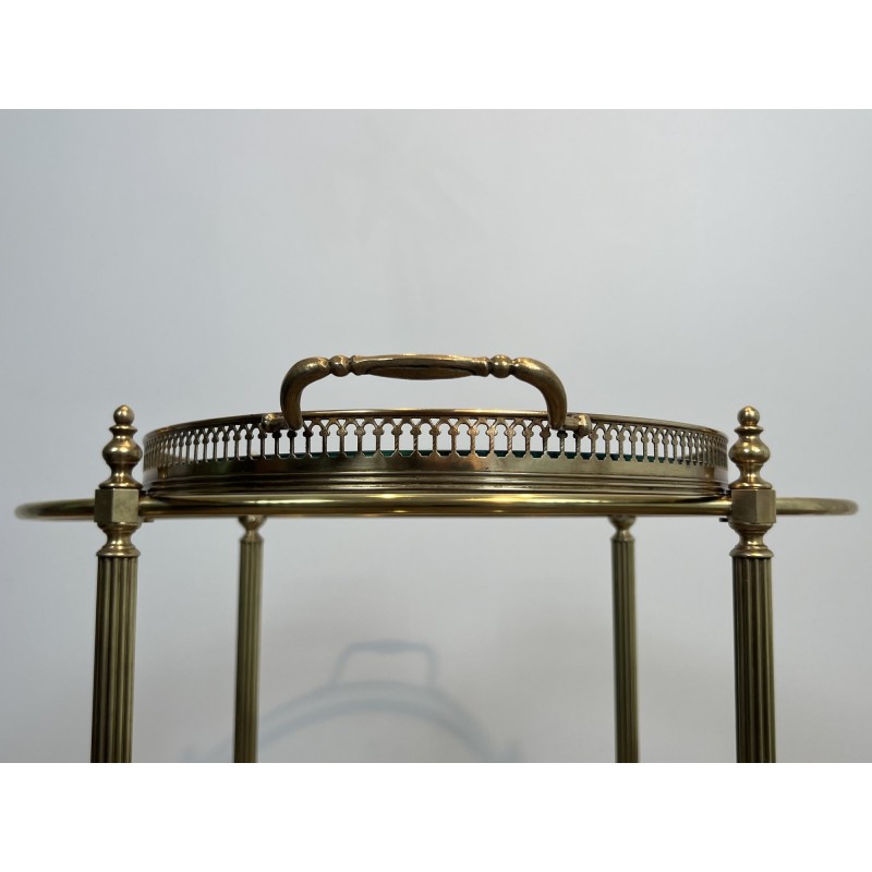 Oval Brass Bar Cart, Pinecone Finials, Bottle Holder and L | Maison Barrois