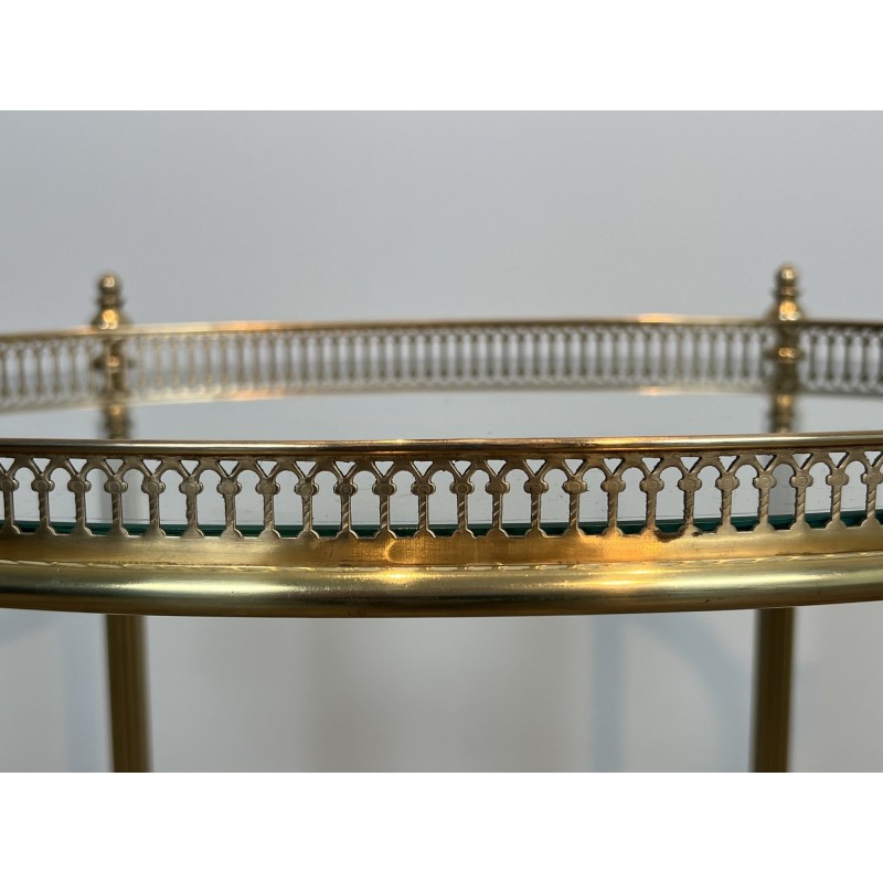 Oval Brass Bar Cart, Pinecone Finials, Bottle Holder and L | Maison Barrois