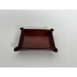 Vide-Poche in Cognac Topstitched Leather and Brass, Neocla | Maison Barrois