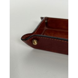 Vide-Poche in Cognac Topstitched Leather and Brass, Neocla | Maison Barrois