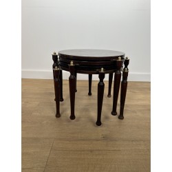 Set of Four Fan-Pivoting Nesting Tables in Mahogany with T | Maison Barrois
