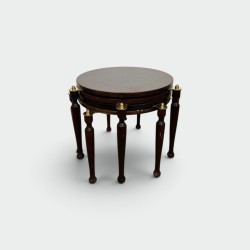 Set of Four Fan-Pivoting Nesting Tables in Mahogany with T | Maison Barrois