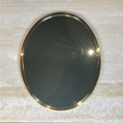 Oval Mirror with Brass Frame, Italian Work, circa 1970 | Maison Barrois
