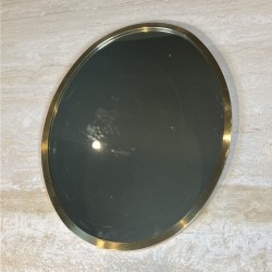 Oval Mirror with Brass Frame, Italian Work, circa 1970 | Maison Barrois