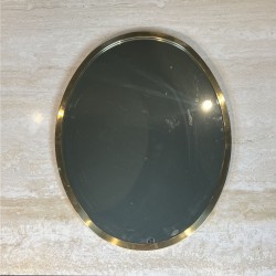 Oval Mirror with Brass Frame, Italian Work, circa 1970 | Maison Barrois