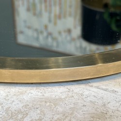 Oval Mirror with Brass Frame, Italian Work, circa 1970 | Maison Barrois