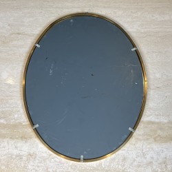 Oval Mirror with Brass Frame, Italian Work, circa 1970 | Maison Barrois