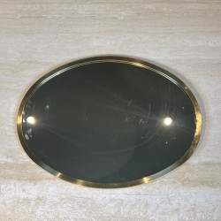 Oval Mirror with Brass Frame, Italian Work, circa 1970 | Maison Barrois