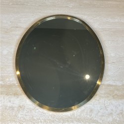 Oval Mirror with Brass Frame, Italian Work, circa 1970 | Maison Barrois