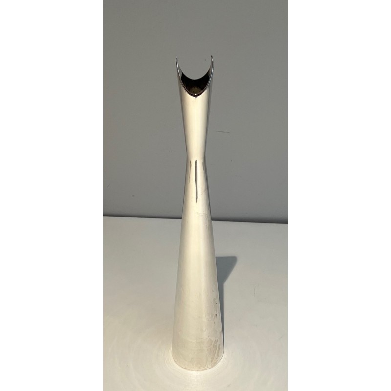 Silvered Metal Bud Vase, Italian Work, “Cardinale”, circa | Maison Barrois