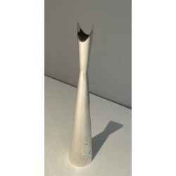 Silvered Metal Bud Vase, Italian Work, “Cardinale”, circa | Maison Barrois
