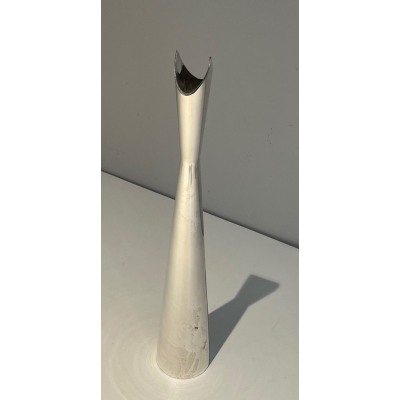 Silvered Metal Bud Vase, Italian Work, “Cardinale”, circa | Maison Barrois