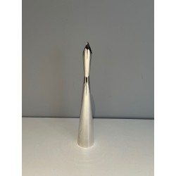 Silvered Metal Bud Vase, Italian Work, “Cardinale”, circa | Maison Barrois