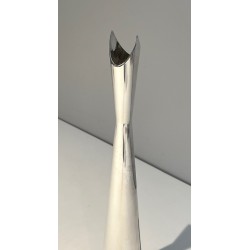 Silvered Metal Bud Vase, Italian Work, “Cardinale”, circa | Maison Barrois