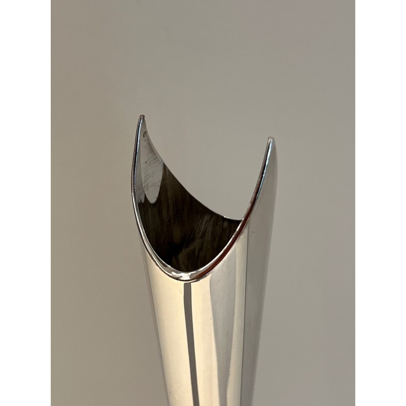 Silvered Metal Bud Vase, Italian Work, “Cardinale”, circa | Maison Barrois