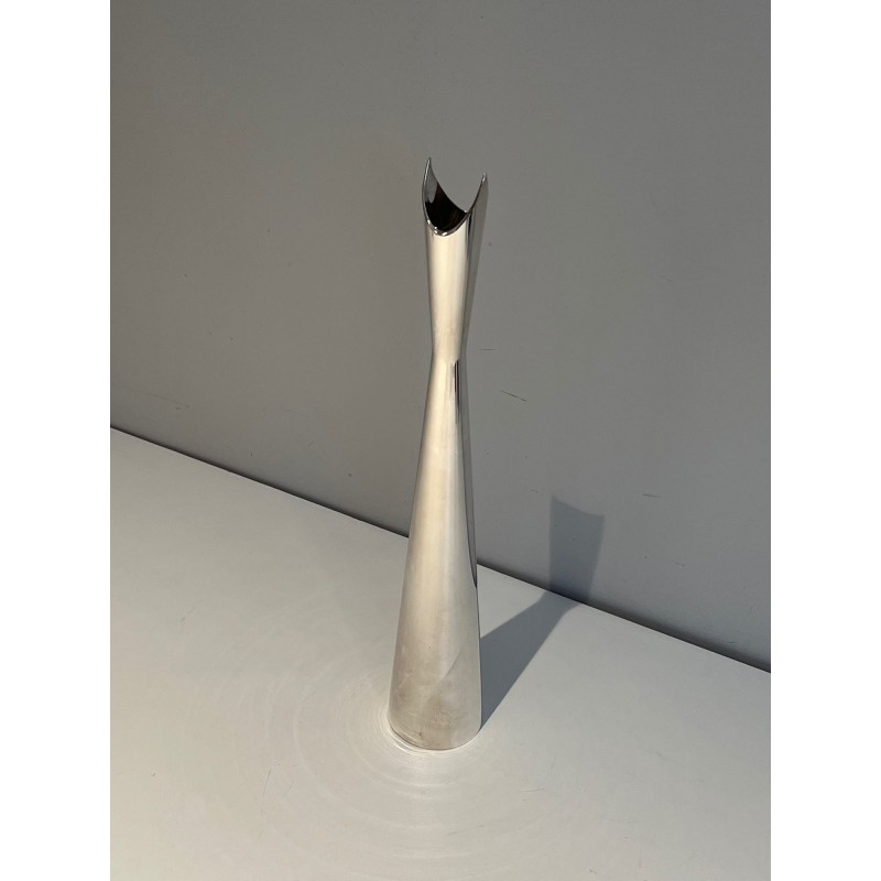 Silvered Metal Bud Vase, Italian Work, “Cardinale”, circa | Maison Barrois