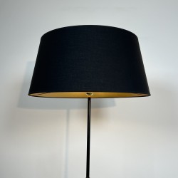 Tripod Floor Lamp in Black Lacquered Metal, Shaft Adorned | Maison Barrois